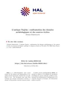 L’antique Najrân: confrontation des données archéologiques et des sources écrites