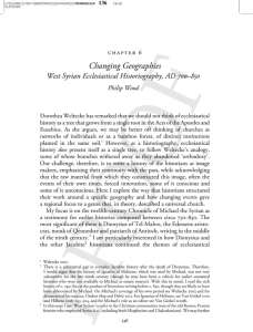 Changing Geographies: West Syrian Ecclesiastical Yaman, Its Early Mediaeval History